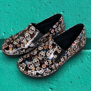 Spring Step Skull Slip On Mules